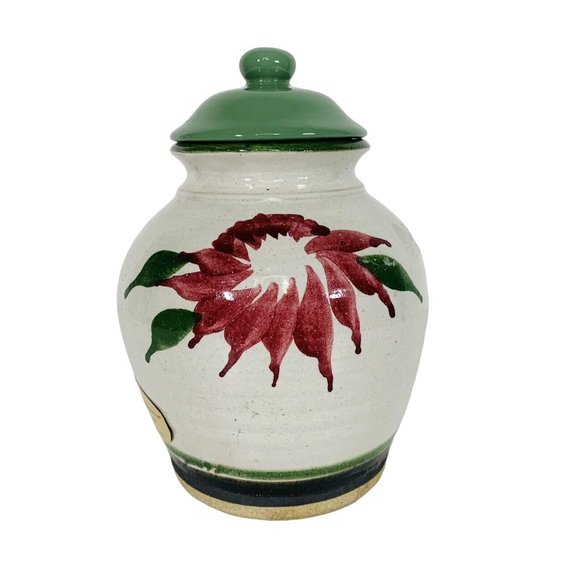 VTG Stoneware Pottery Ginger Jar 7" Vase Farmhouse Decor Handmade Southwestern - Picture 1 of 15